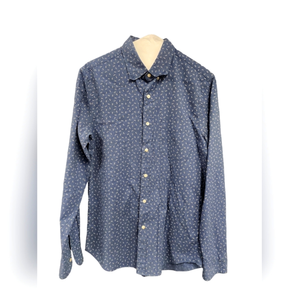 J Crew Slim Stretch Shirt Secret Wash Long Sleeve Button Down Blue Cotton Small